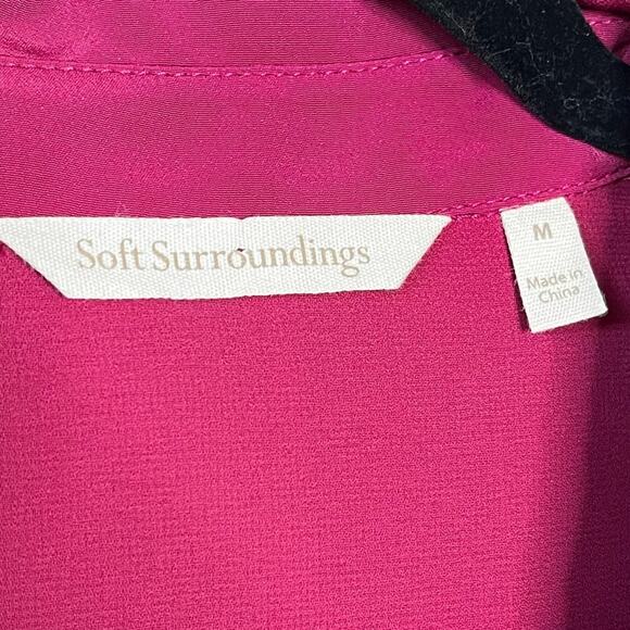 SOFT SURROUNDINGS maroon layered collared button down tunic size medium - Picture 3 of 4